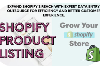 do shopify product listings with descriptions, tags and SEO optimization