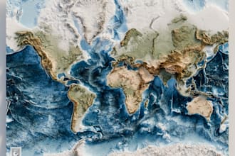 create 3d terrain, relief, surface maps