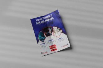 design a professional real estate flyer, real estate brochure, postcard