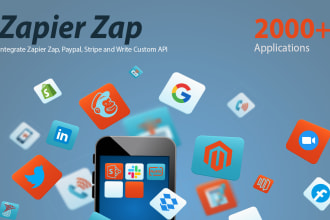 integrate zapier zap, paypal, stripe and write custom API