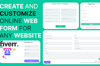 create customize online web form for any website