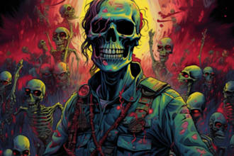 illustrate the undead zombie art my styles