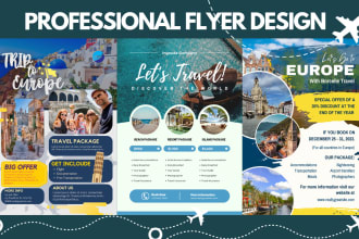 design travel agency flyers, posters and banners