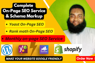 do complete onpage seo service wordpress shopify and schema markup