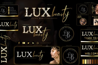 design beauty, signature, eyelash and cosmetic logo design with branding kit
