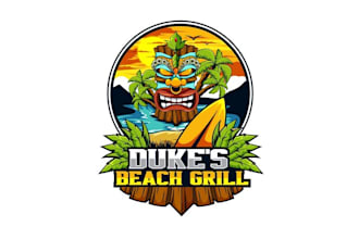 beach grill restaurant bar logo