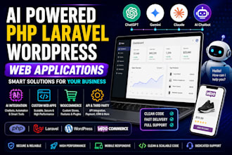 develop ai powered PHP laravel wordpress web applications