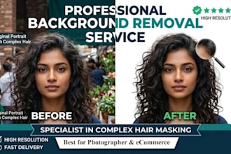 do professional hair masking and background removal in photoshop,