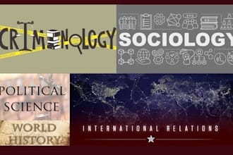 provide criminology sociology international relations political science services