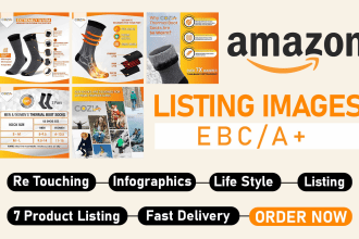 design amazon listing pictures and do product photo editing and retouching
