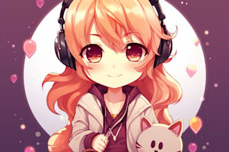 make a unique chibi , mascot cute cartoon vector logo