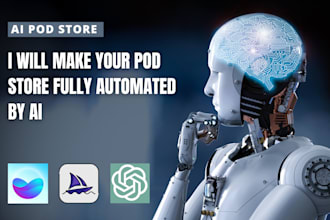 build an ai based pod store with midjourney fully automated wth ai