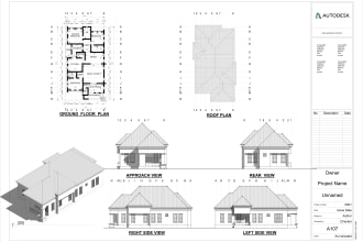 do 2d architectural drafting submission, plans, elevations