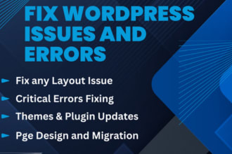fix wordpress errors, wordpress issues, and bug fixing