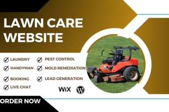 lawn care website, landscaping, handyman, pest control website, junk removal