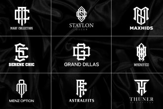 design initial letters monogram fashion urban streetwear clothing brand y2k logo