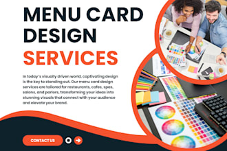 design a modern, professional menu card for restaurants, cafes, spas, and salons