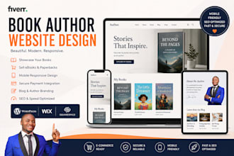 design book author website to sell books, ebook website, ebook landing page