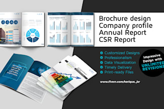 design a brochure, company profile, annual report, and csr report