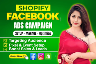 set up facebook and instagram ads campaign, fb advertisign, run shopify fb ads