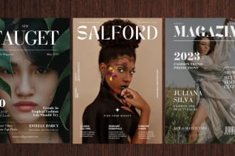 minimal design magazine cover, product catalog, ebook cover