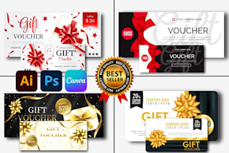 design attractive unique gift voucher, loyalty card, coupon or gift certificate