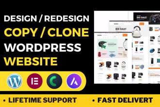 clone, redesign, duplicate wordpress website using elementor pro and crocoblock