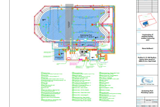make a detailed design for overflow swimming pool