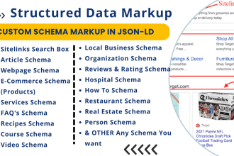 create custom schema markup in json ld for any website