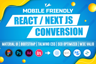 convert figma to react js, figma to next js, tailwind css responsive web app