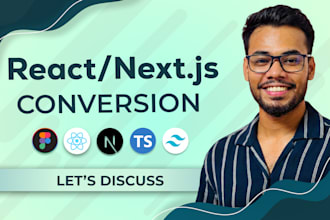 convert figma to reactjs or nextjs typescript responsive website and web app