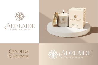 design luxury candle logo and candle label design
