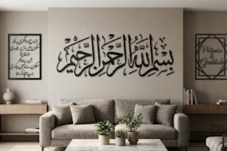 design custom arabic, urdu, and english calligraphy vectors