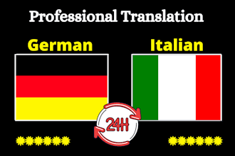 translate your text german and italian in 24h