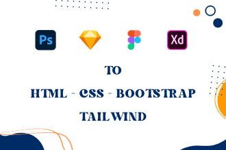 convert figma, xd, psd to responsive html bootstrap tailwind