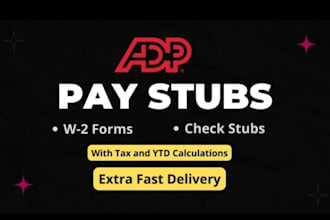 create professional paystub, checkstubs, payslips w2 1040