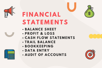 do profit and loss, balance sheet, bookkeeping in quickbooks