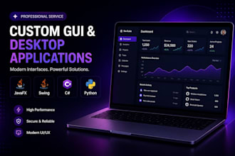 customize gui and desktop apps in javafx, swing, c, and python