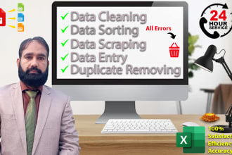 clean, sort, and merge excel data at a very reasonable price