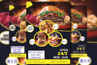 design creative awesome restaurant food menu food flyer and poster for 24 hour