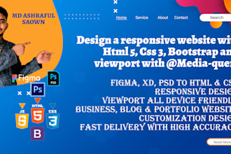 design eye catching responsive landing page html, CSS