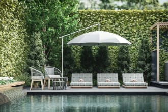 create a 3d of your backyard, garden, landscape and hardscape design, site 3d
