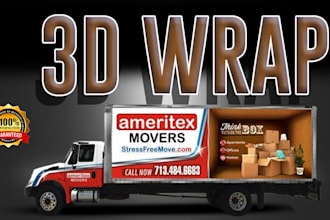 create 3d wrap design, vehicle wrap