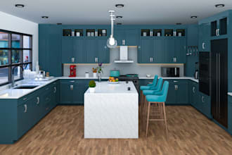 design kitchen and cabinetry with realistic 3d rendering