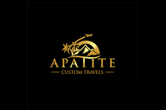 elegant travel mountains sea logo design
