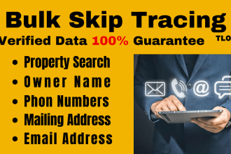do bulk skip tracing for real estate business by tlo