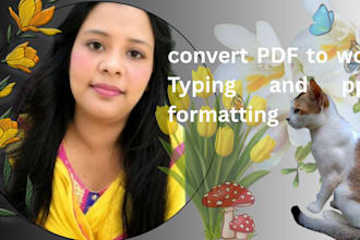 convert PDF to word, do typing and pptx formatting