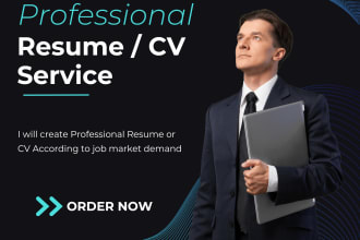 create professional CV or resume according to job market demand