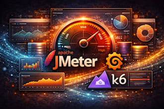 create jmeter, grafana k6 performance testing, load testing, stress test script