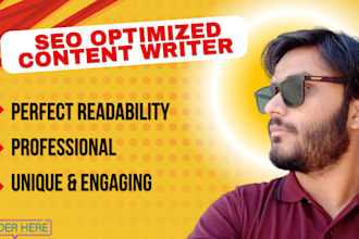 do SEO article writing, blog post writing or content writing